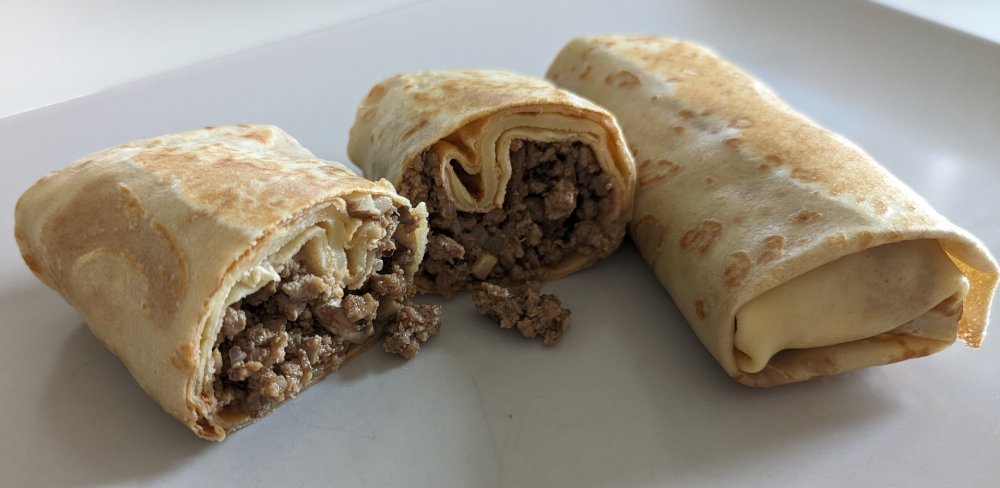 Crepes with Meat and Mushrooms