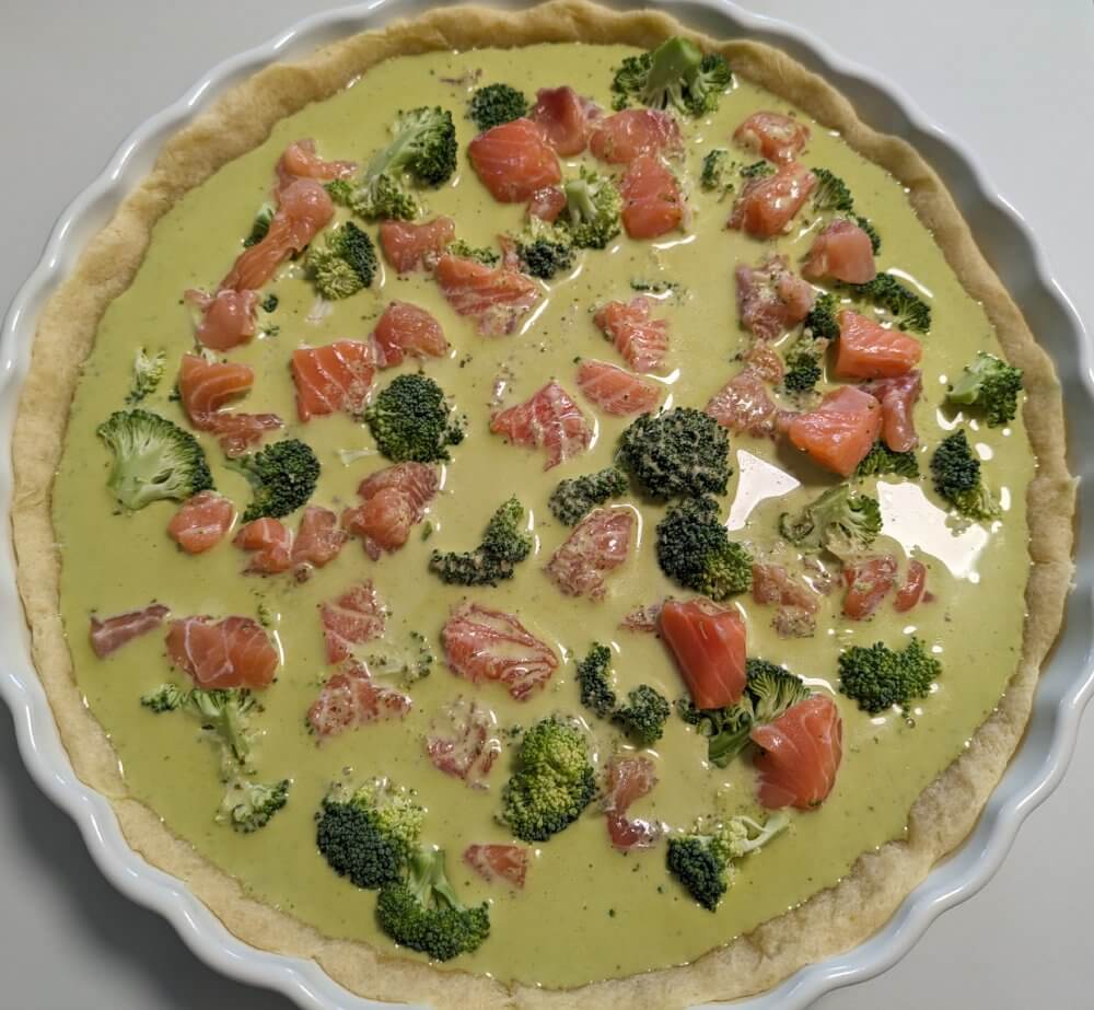 Salmon and Broccoli Quiche