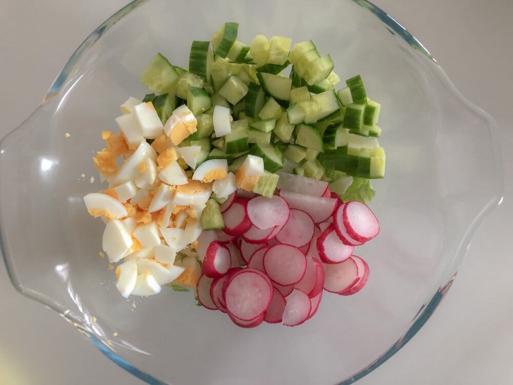 Radish, Egg, and Cucumber Salad