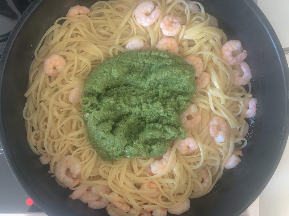 Shrimp Pasta with Pesto Sauce